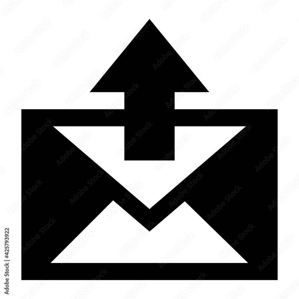 An icon of upload mail, linear design
An icon of upload mail, linear design