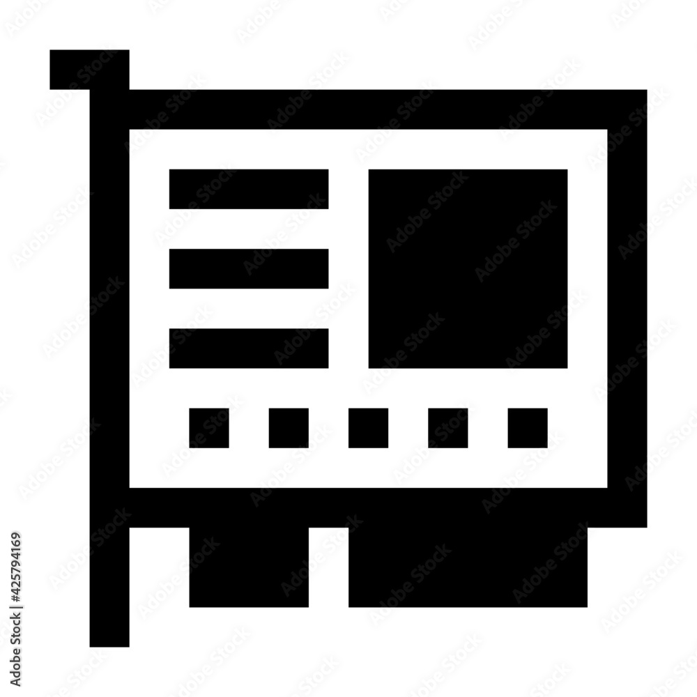 A computer graphics card in linear icon
A computer graphics card in linear icon