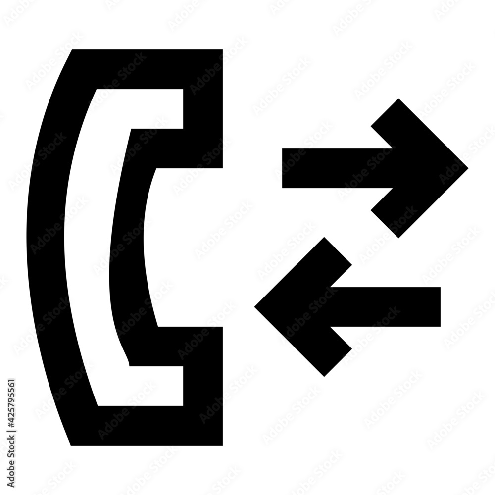 An icon of call diversion in modern linear design
An icon of call diversion in modern linear design