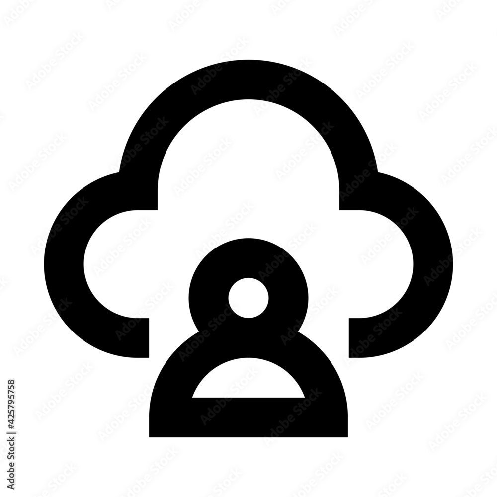 Cloud profile linear icon, human being with cloud
Cloud profile linear icon, human being with cloud