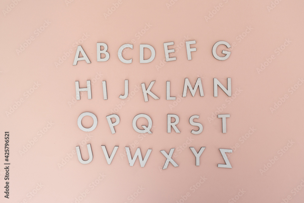 simple cut out letters of english alphabet flat lay simple cut out letters of english alphabet flat lay