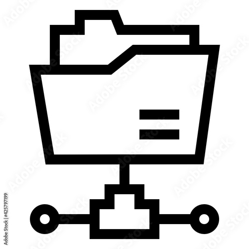 
A shared folder icon in linear design 

