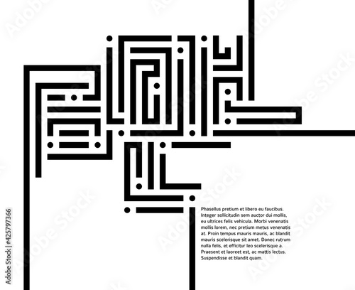 Abstract vector background design with maze mosaic texture. Good cover for book on psychology, creative problem solving, logical thinking, study of human relations