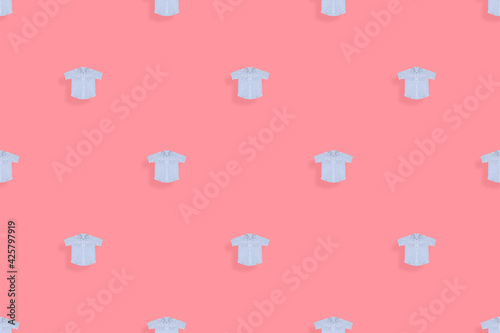 Fototapeta Naklejka Na Ścianę i Meble -  Short sleeve shirts seamless pattern. Bright background from a shirt. 