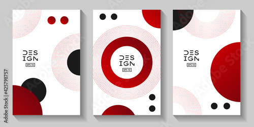 Poster design Japanese style templates set for book cover texture brochure, wallpaper, flyer, and social media story.