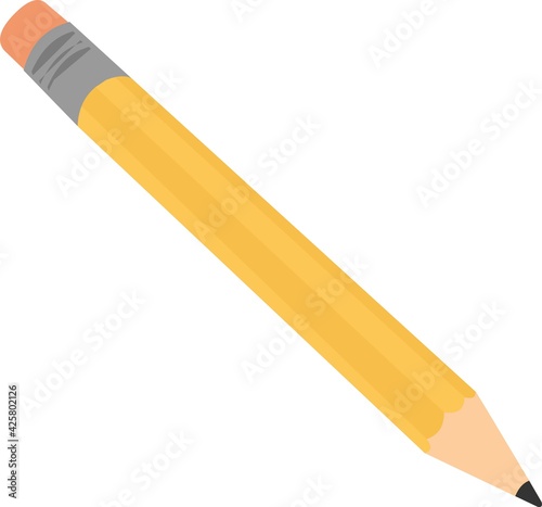 Vector illustration of a classic yellow pencil with eraser