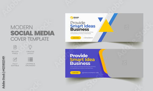 Social Media Timeline Cover and Web Banner Template for Cleaning service, Real Estate, Gym, Corporate Business