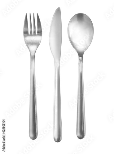 Set of fork  knife and spoon insulated on white