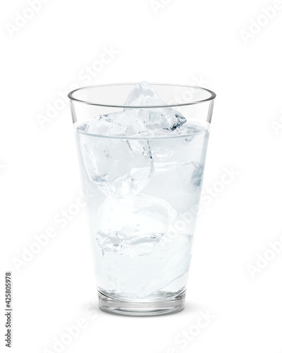 グラス 水 お冷 飲み物 氷 イラスト リアル 