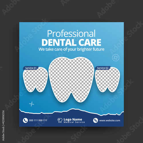 Dental care social media post template