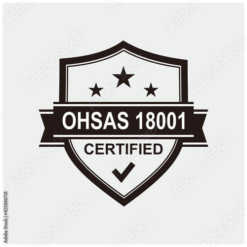 Ohsas 18001 vector emblem on white background