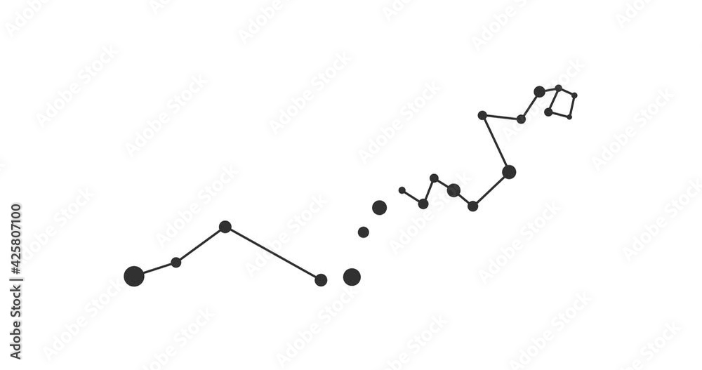 Hydra constellation. Stars in the night sky. Constellation in line art style in black and white. Cluster of stars and galaxies. Horizontal composition, 4k video quality Hydra constellation. Stars in the night sky. Constellation in line art style in black and white. Cluster of stars and galaxies. Horizontal composition, 4k video quality