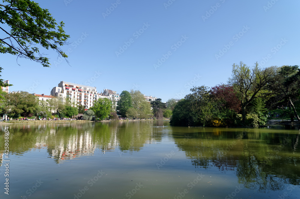 Lake of the Montsouris park in Paris city
