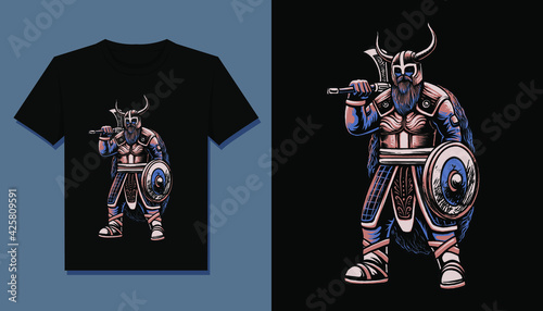 the viking warrior t shirt design