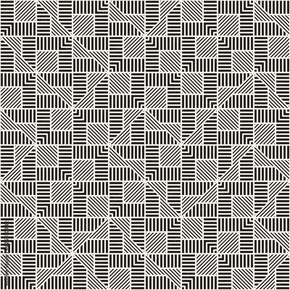 Vector seamless pattern. Repeating abstract background. Black and white geometric design. Modern stylish texture. Vector seamless pattern. Repeating abstract background. Black and white geometric design. Modern stylish texture.
