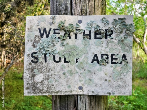 Weather Study Area Sign Abandoned