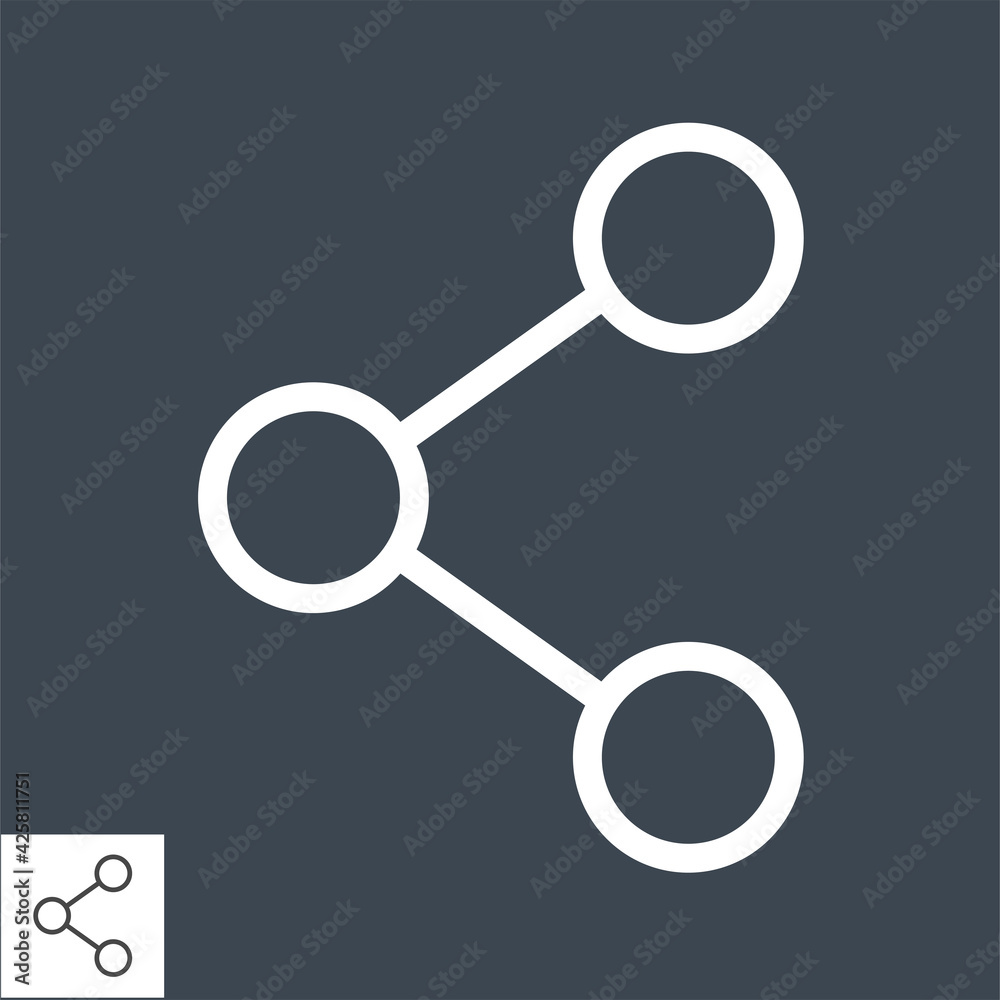 Share Related Vector Thin Line Icon. Isolated on Black Background. Editable Stroke. Vector Illustration. Share Related Vector Thin Line Icon. Isolated on Black Background. Editable Stroke. Vector Illustration.