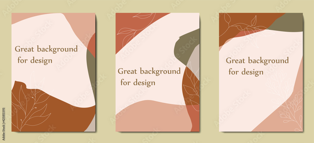 Fototapeta Earthy geometric backgrounds. Simple minimalistic backgrounds for invitations.