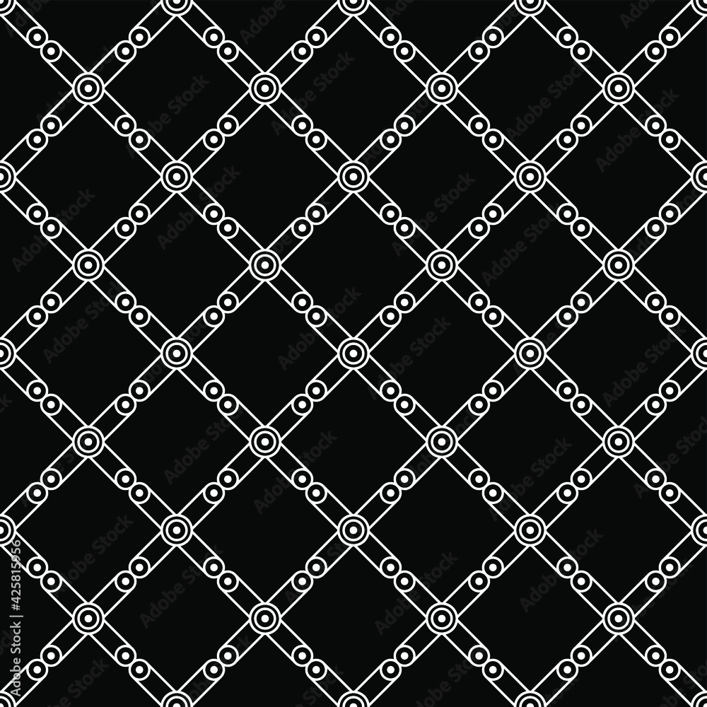Naklejka premium Abstract Seamless Pattern Black Doodle Geometric Figures Background Vector