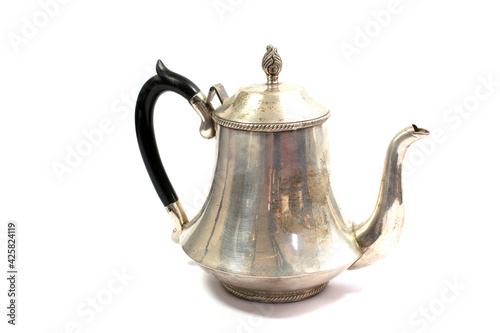 A Vintage Antique Teapot or Coffee Cup with White Background