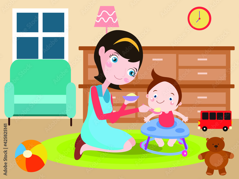 Motherhood vector concept for banner, website, illustration, landing page, flyer, etc.