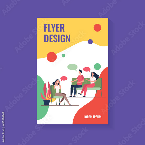 People counseling with psychologist isolated flat vector illustration. Cartoon medical doctor talking with patients at psychotherapist session. Group therapy and addiction concept