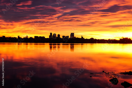 Denver silhouette - Sunrise at Sloan's Lake