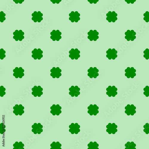 Clover same pattern. Vector seamless green clevers.
