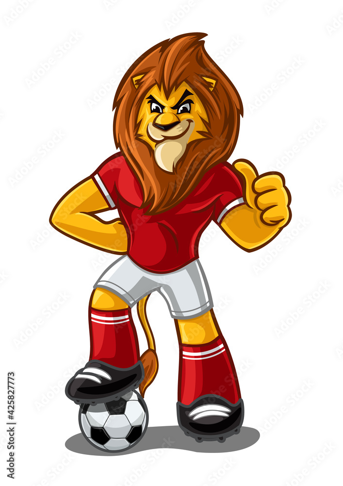lion mascot for soccer cartoon