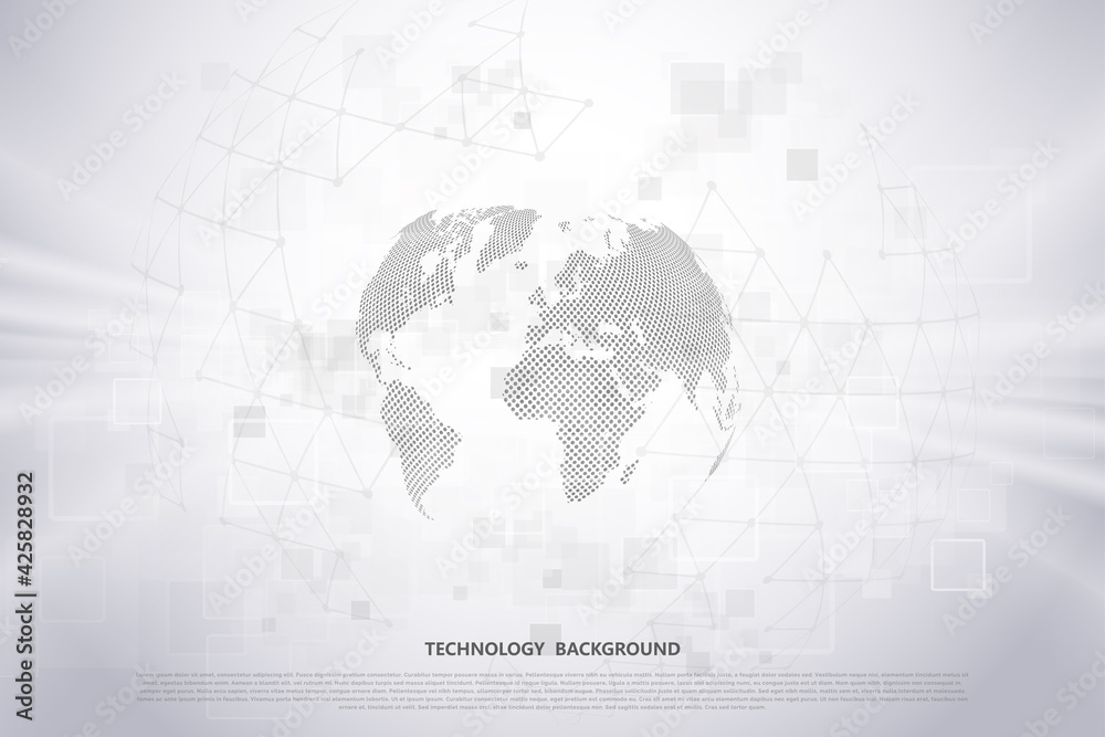 Fototapeta premium Abstract technology background Hi-tech communication concept futuristic digital innovation background for global web, connection, science. Vector illustration
