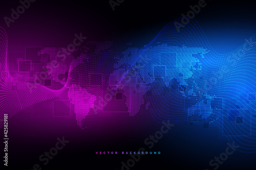 Abstract technology background Hi-tech communication concept futuristic digital innovation background for global web, connection, science. Vector illustration