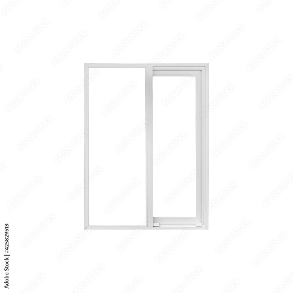 Real modern house window frame isolated on white background Real modern house window frame isolated on white background