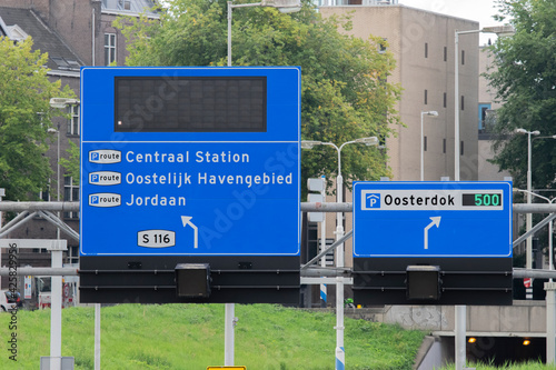 Direction Sign At The IJtunnel Tunnel Amsterdam The Netherlands 7-9-2020Direction Sign At The IJtunnel Tunnel Amsterdam The Netherlands 7-9-2020 photo