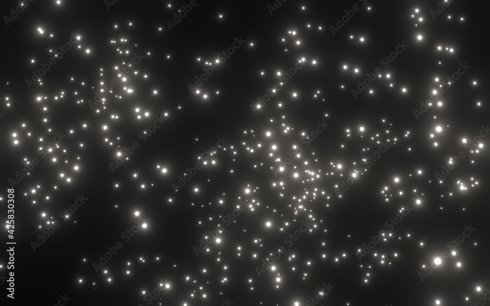 Fototapeta premium Star universe background. Night shining starry sky background 3d rendering. stars space, cosmos, Milky way galaxy background. glittering star dust trail sparkling particles on Black background