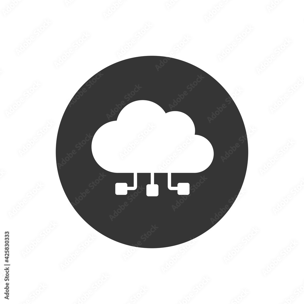 Single white icon of a cloud computing. Vector illustration Single white icon of a cloud computing. Vector illustration