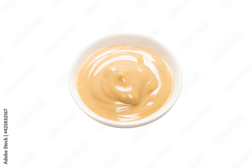 Mushroom sauce in a bowl isolated on white background. Mushroom sauce in a bowl isolated on white background.