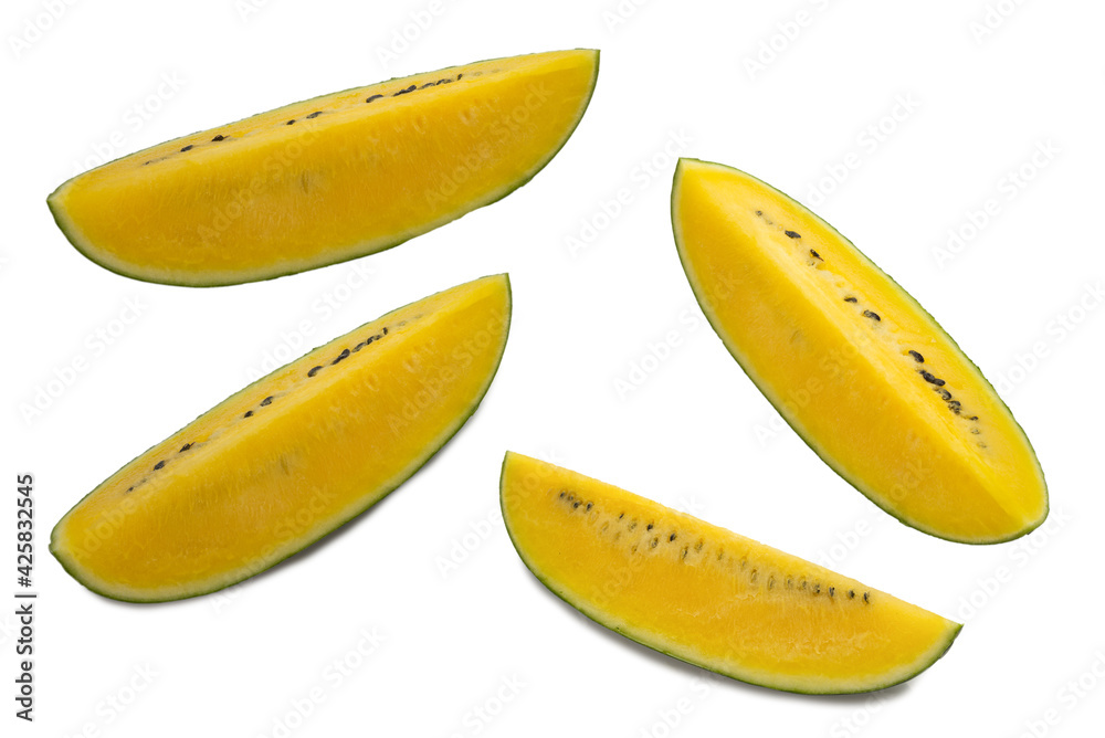 Yellow watermelon isolated. Yellow watermelon isolated.