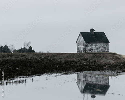 old barn in the water