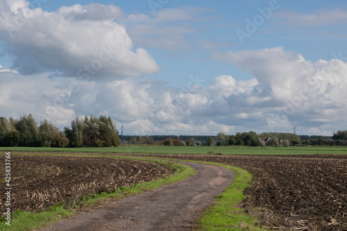 Empty Harvest Farmland At Abcoude The Netherlands 12-10-2020