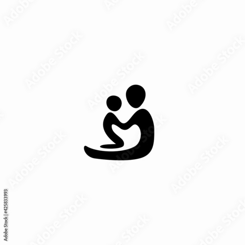 abstract infinity design of a lovely family, 
this logo is suitable for family care or aid foundations
