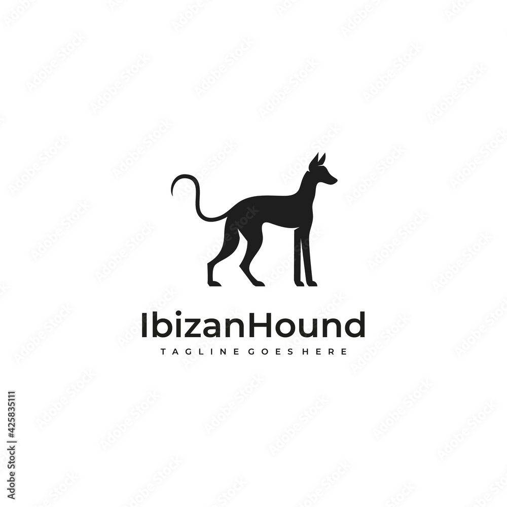 Hunting Dog Silhouette Vector Logo Illustration
