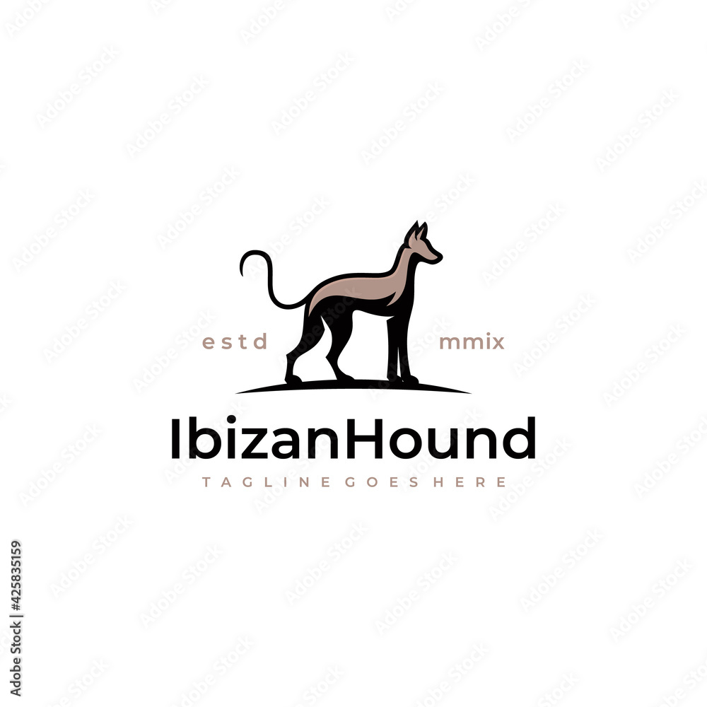 Hunting Dog Silhouette Vector Logo Illustration