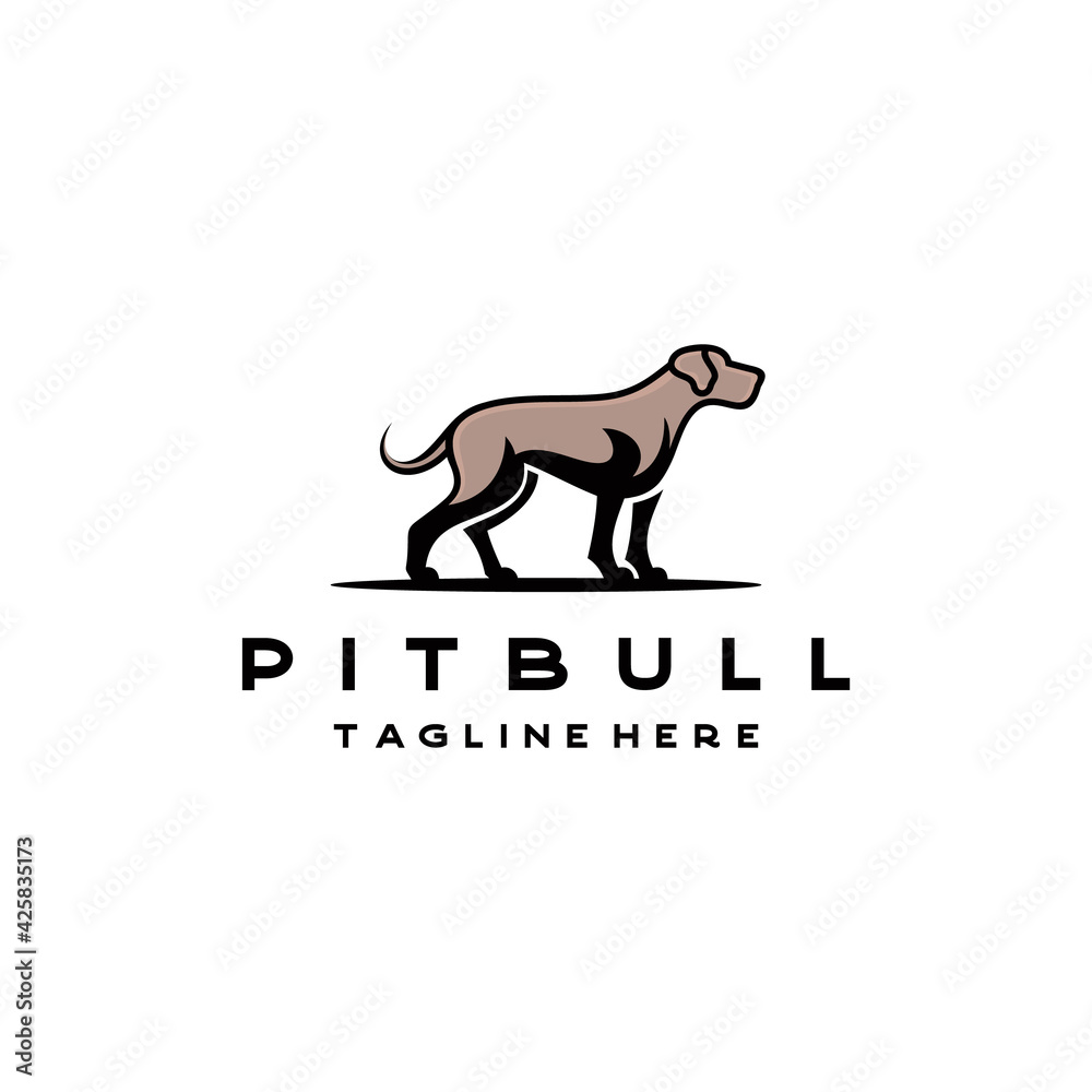 American Bulldog / Pitbull Logo Design Vector Illustration