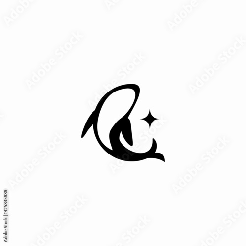 Minimalist unique Whale Killer logo design, perfect for entertainment, 
investments and many creative business company.