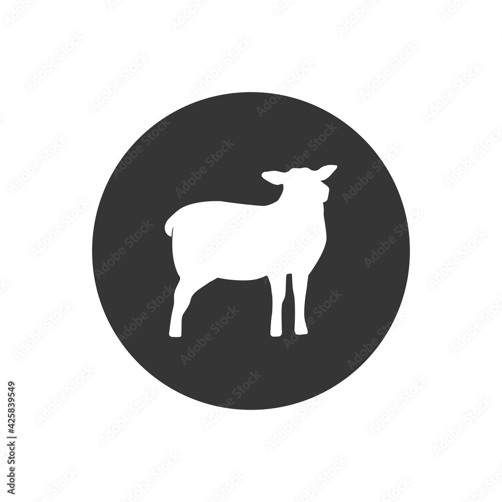 Lamb silhouette isolated on white background. Lamb or Sheep icon. Vector illustration Lamb silhouette isolated on white background. Lamb or Sheep icon. Vector illustration