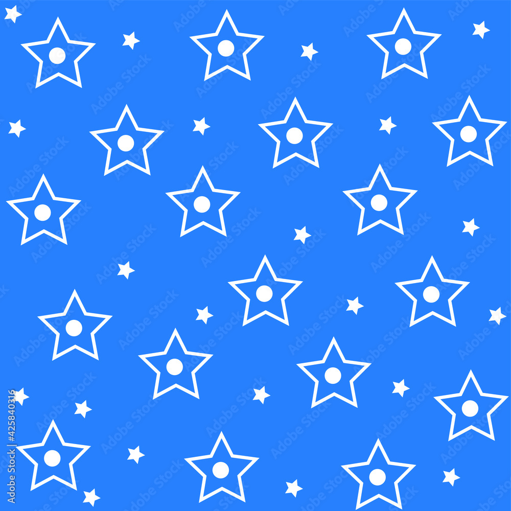 Patrón vectorial de estrellas. fondo azul. 