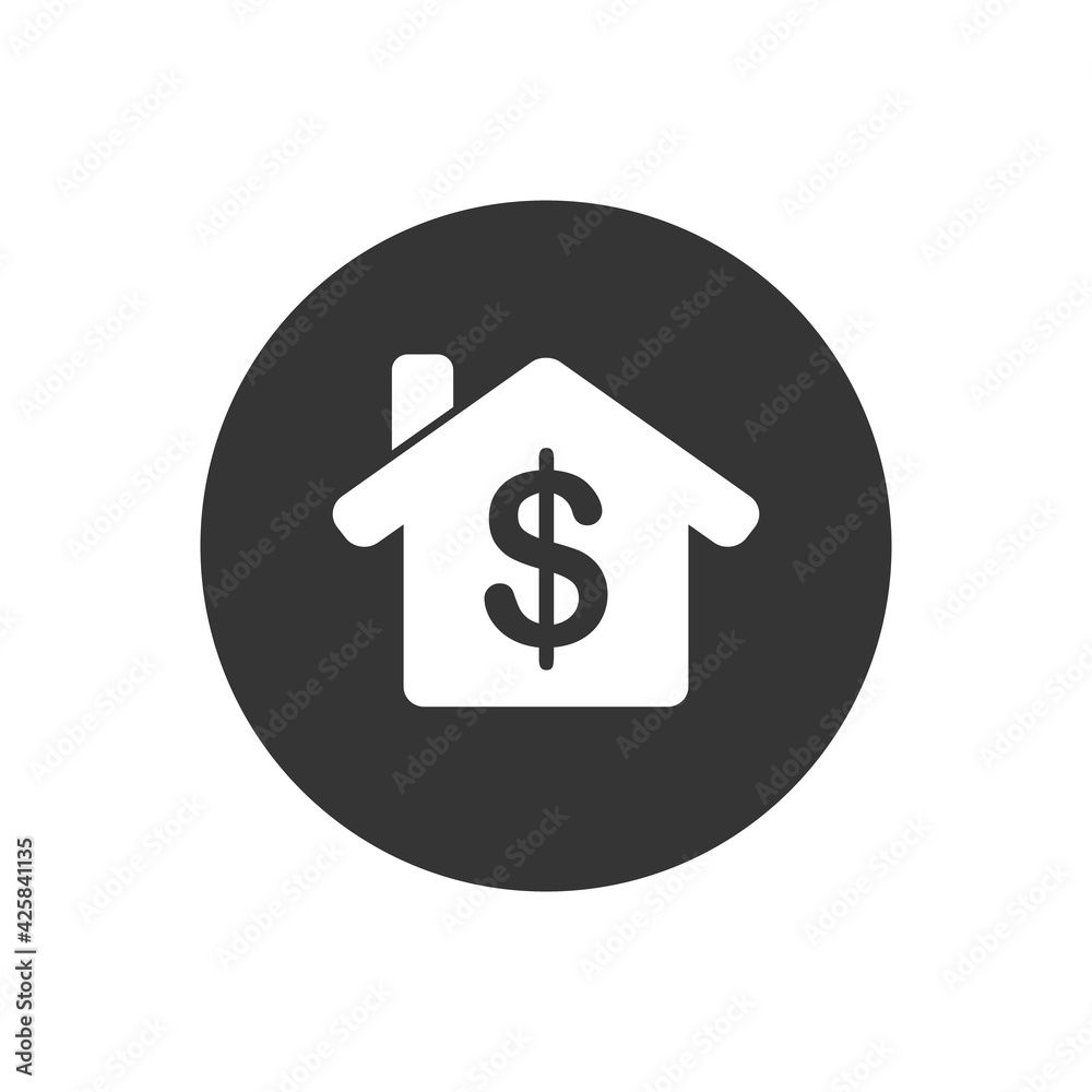 House buying or real estate investment flat vector white icon for apps and websites House buying or real estate investment flat vector white icon for apps and websites