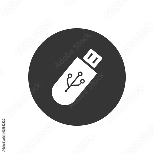 Usb drive icon isolated on white. Vector illustration