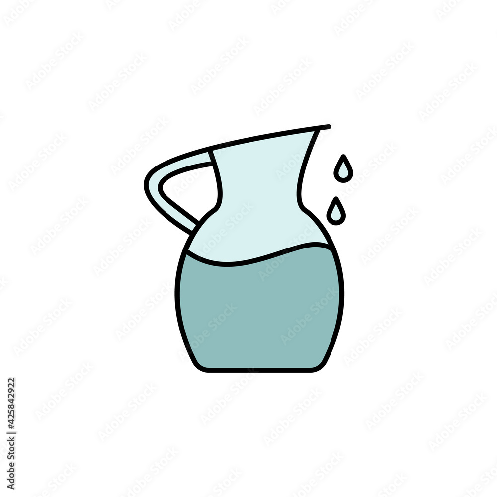 water inside pitcher outline icon. Signs and symbols can be used for web, logo, mobile app, UI, UX