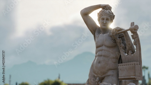 3d illustration of Apollo's Statue